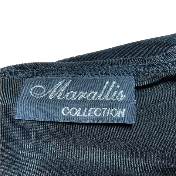 MARALLIS COLLECTION Jersey Knit Black Long Line Button Front Cardigan US Sz L - Picture 5 of 9